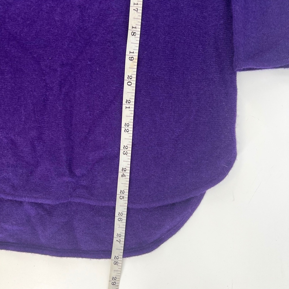 NWT Charter Club Luxury 100% Cashmere Sweater Purple Small Boat Neck Curved Hem - Picture 9 of 11